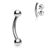 14g CZ Titanium Curved Barbell (internal) Curved Barbells 14g - 7/16" long (11mm) - 4mm balls high polish (silver)