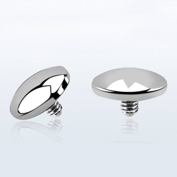 14g Slightly Domed Titanium End Internal Ends 14 gauge - 3mm High Polish (silver)