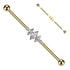 14g 3 Marquise CZ Titanium Industrial Barbell Industrial Barbells 14g - 1-1/2" long (38mm) - 4mm balls Clear CZ