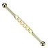 14g Cuban Chain Industrial Barbell Industrial Barbells 14g - 1-1/2" long (38mm) - 5mm balls Gold Stainless