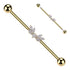 14g Marquise CZ Wings Industrial Barbell Industrial Barbells 14g - 1-1/2" long (38mm) - 5mm balls Clear CZ