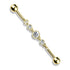 14g Triple Round CZ Chain Industrial Barbell Industrial Barbells 14g - 1-1/2" long (38mm) - 5mm balls Clear CZ