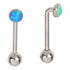 14g Opal Titanium L-Barbell Curved Barbells 14g - 3/8" long (10mm) Black Opal