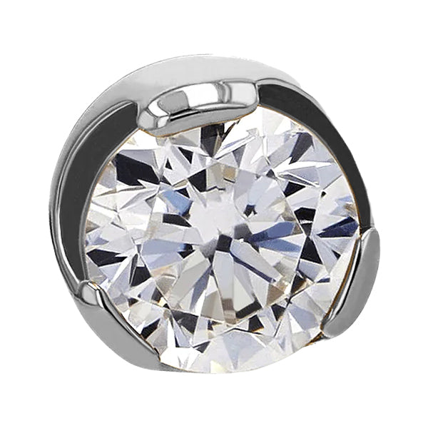 14g Prong CZ Titanium End by Anatometal Internal Ends 14g - 4mm diameter stone Clear