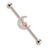 14g CZ Paved Moon Industrial Barbell Industrial Barbells 14g - 1-1/2" long (38mm) - 5mm balls Clear CZ