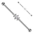 14g 3 Marquise CZ Titanium Industrial Barbell Industrial Barbells 14g - 1-1/2" long (38mm) - 4mm balls Clear CZ
