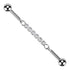 14g CZ Chain Industrial Barbell Industrial Barbells 14g - 1-1/2" long (38mm) - 5mm balls Clear CZ