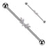 14g Marquise CZ Wings Industrial Barbell Industrial Barbells 14g - 1-1/2" long (38mm) - 5mm balls Clear CZ