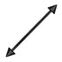 14g Spiked Black Stainless Industrial Barbell Industrial Barbells 14g - 1-1/4" long (32mm) - 4x4mm cones Black Stainless
