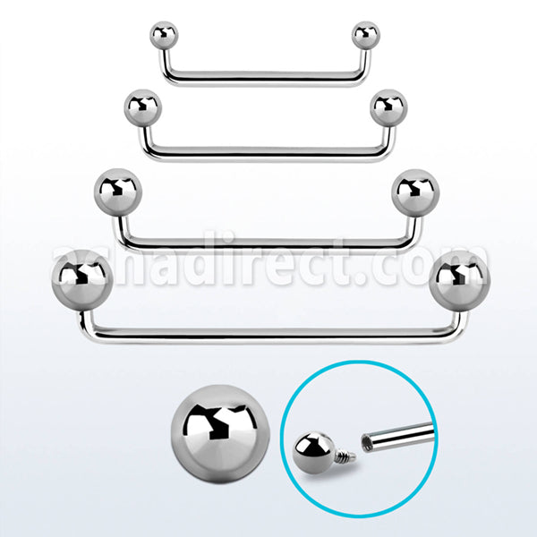 14g Stainless Surface Barbell (internal) Surface Barbells 14g - 5/8