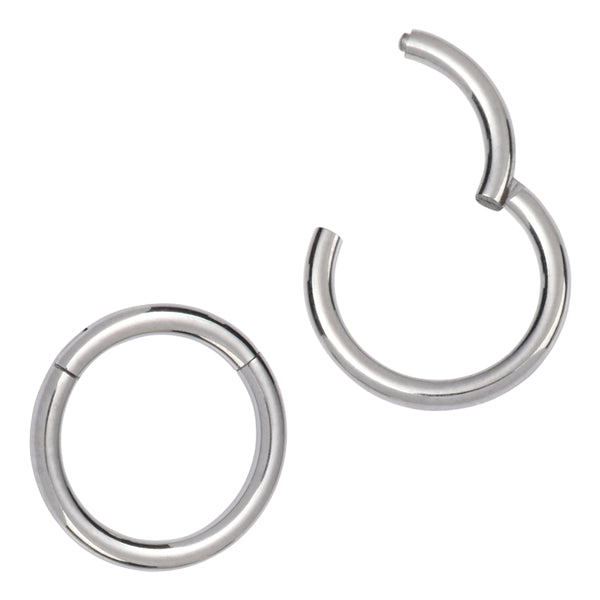 14g Titanium Hinged Segment Ring Hinged Rings 14g - 5/16" diameter (8mm) High Polish (silver)