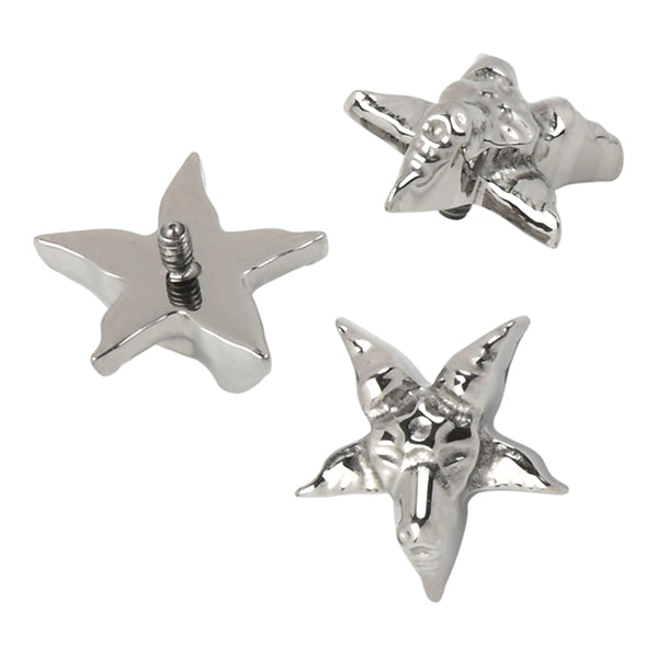 16g Baphomet Titanium End Internal Ends 16 gauge - 7.2x7.5mm High Polish (silver)