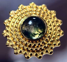 16g Beaded Cabochon Gold Titanium End Internal Ends
