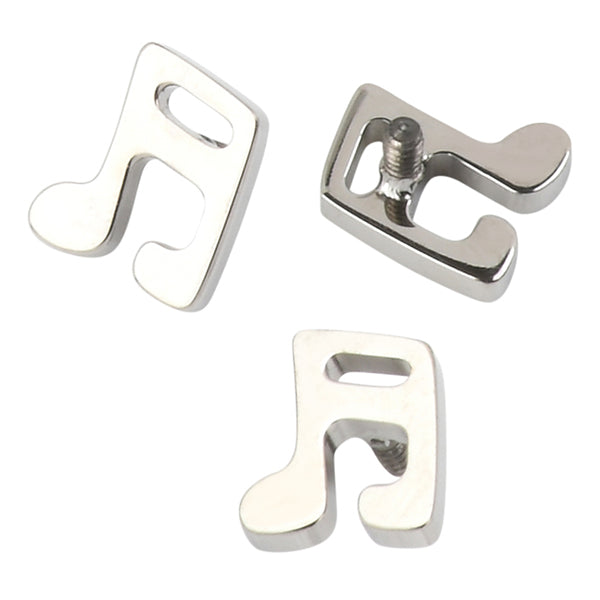 16g Beamed Sixteenth Note Titanium End Internal Ends 16 gauge - 4.6x5mm High Polish (silver)