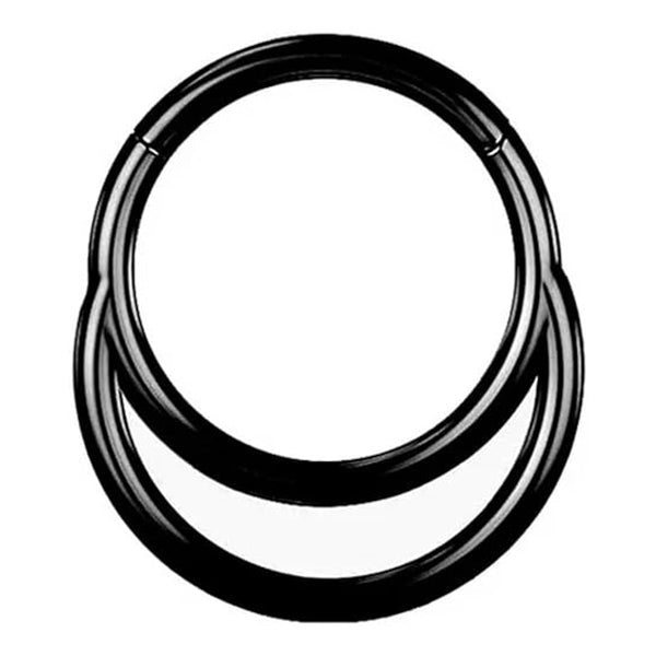 16g Black Double Hinged Ring