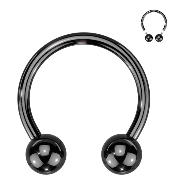 14g Black Titanium Circular Barbell (internal) Circular Barbells 14g - 15/32