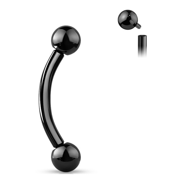 16g Black Titanium Curved Barbell (internal) Curved Barbells