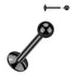 16g Black Titanium Labret Stud (internal) Labrets 16g - 1/4" long (6mm) - 3mm ball Black Titanium