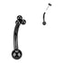 16g Tri-Bead Threadless Curved Barbell Eyebrow Jewelry 16g - 5/16" long (8mm) - 3mm balls Black