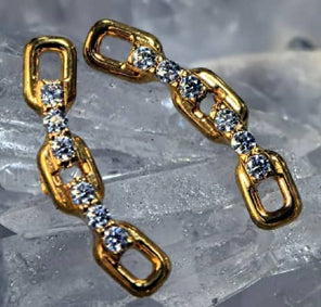 16g CZ Chain Gold Titanium End Internal Ends