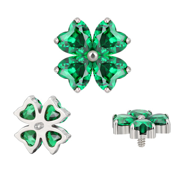 16g Clover CZ Titanium End Replacement Parts 16 gauge - 6.9x6.9mm Green CZs