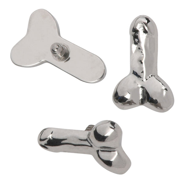 16g Cock-n-balls Titanium End Replacement Parts 16 gauge - 4.1x6.5mm High Polish (silver)