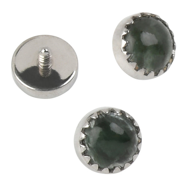 16g Sawtooth Gemstone Titanium End Internal Ends 16 gauge - 4x4mm Seraphinite