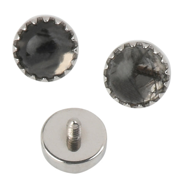 16g Crown Gemstone Titanium End