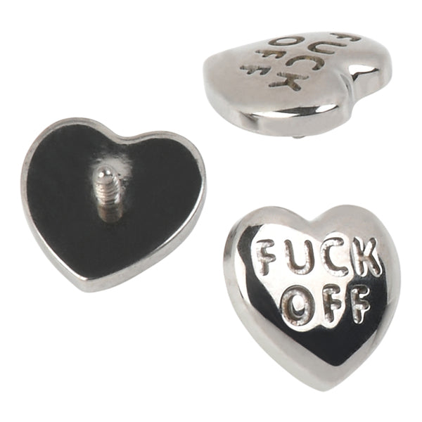 16g "Fuck Off" Heart Titanium End