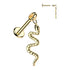 16g Snake Titanium Labret Dangle Labrets 16g - 1/4" long (6mm) Gold Titanium