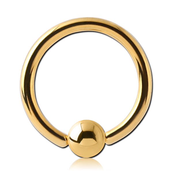 16g Gold Titanium Captive Bead Ring Captive Bead Rings 16g - 5/16