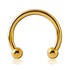 16g Gold Titanium Circular Barbell Circular Barbells 16g - 5/16" diameter (8mm) - 3mm balls Gold Titanium