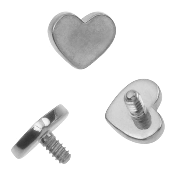 16g Heart Titanium End Replacement Parts 16 gauge - 4mm heart High Polish (silver)