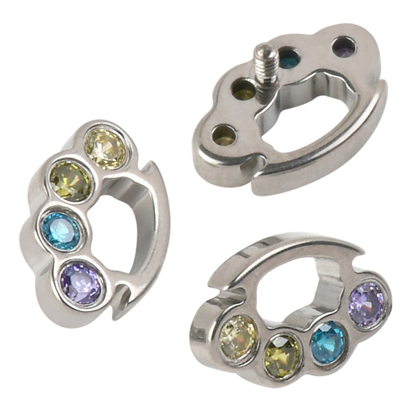 16g CZ Brass Knuckles Titanium End Internal Ends 16 gauge - 5x7.7mm Mixed CZ