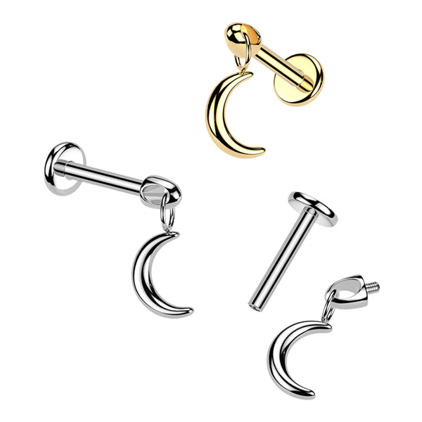 16g Moon Titanium Labret Dangle Labrets