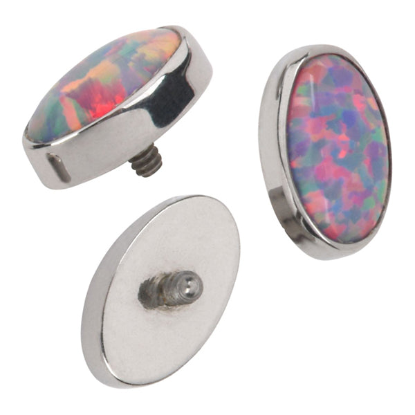 16g Oval Opal Titanium End Replacement Parts 16 gauge Lavender Opal