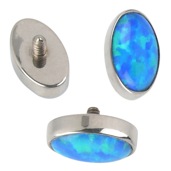 16g Oval Opal Titanium End