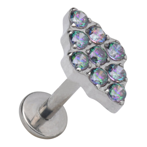 16g Paved CZ Diamond Titanium Labret Labrets 16g - 1/4