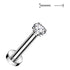18g Prong CZ Threadless Titanium Labret Labrets 18g - 1/4" long (6mm) - 2mm CZ Clear CZ
