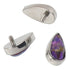 16g Gemstone Long Teardrop Titanium End