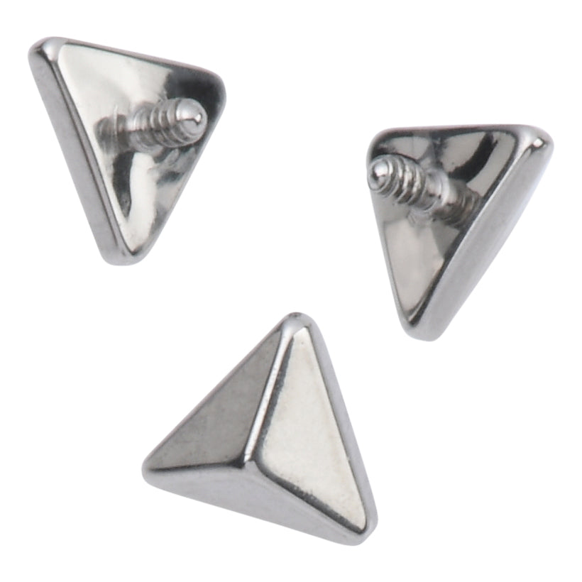 16g Pyramid Titanium End Replacement Parts 16g - 4x4.6mm High Polish (silver)