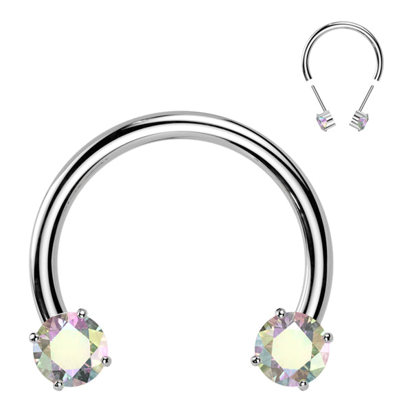 16g Side-set CZ Threadless Circular Barbell Circular Barbells 16g - 3/8