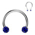 16g Side-set CZ Threadless Circular Barbell Circular Barbells 16g - 3/8" diameter (10mm) - 3mm balls Sapphire CZs / High Polish (silver)