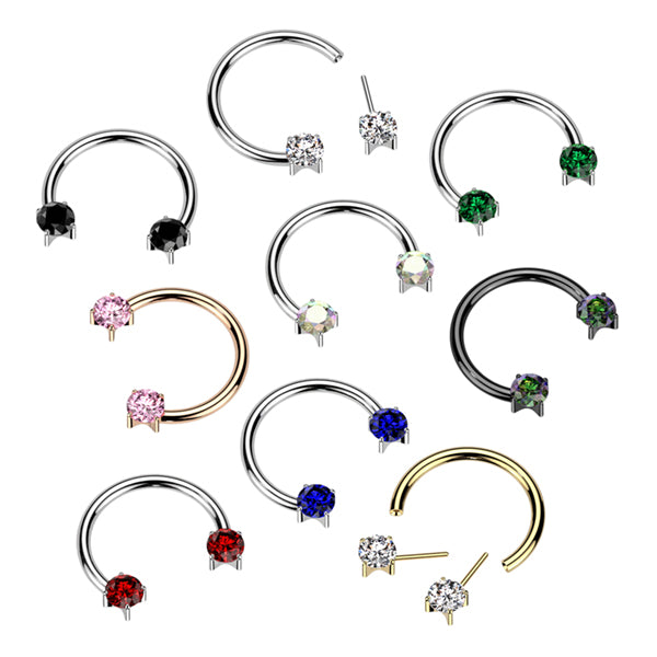 16g Side-set CZ Threadless Circular Barbell Circular Barbells