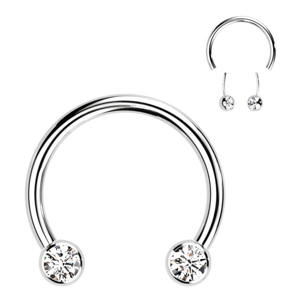 16g Side-set CZ Threadless Circular Barbell Circular Barbells 16g - 3/8