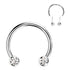16g Side-set CZ Threadless Circular Barbell Circular Barbells 16g - 3/8" diameter (10mm) - 3mm balls Clear CZ