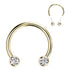 16g Side-set CZ Threadless Circular Barbell Circular Barbells 16g - 3/8" diameter (10mm) - 3mm balls Clear CZ