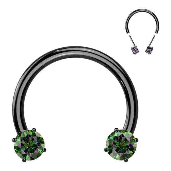 16g Side-set CZ Threadless Circular Barbell | Tulsa Body Jewelry