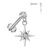 16g CZ Star Titanium Labret Dangle Labrets 16g - 1/4" long (6mm) Clear CZ