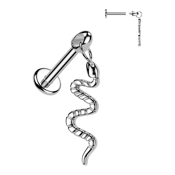 16g Snake Titanium Labret Dangle Labrets 16g - 1/4